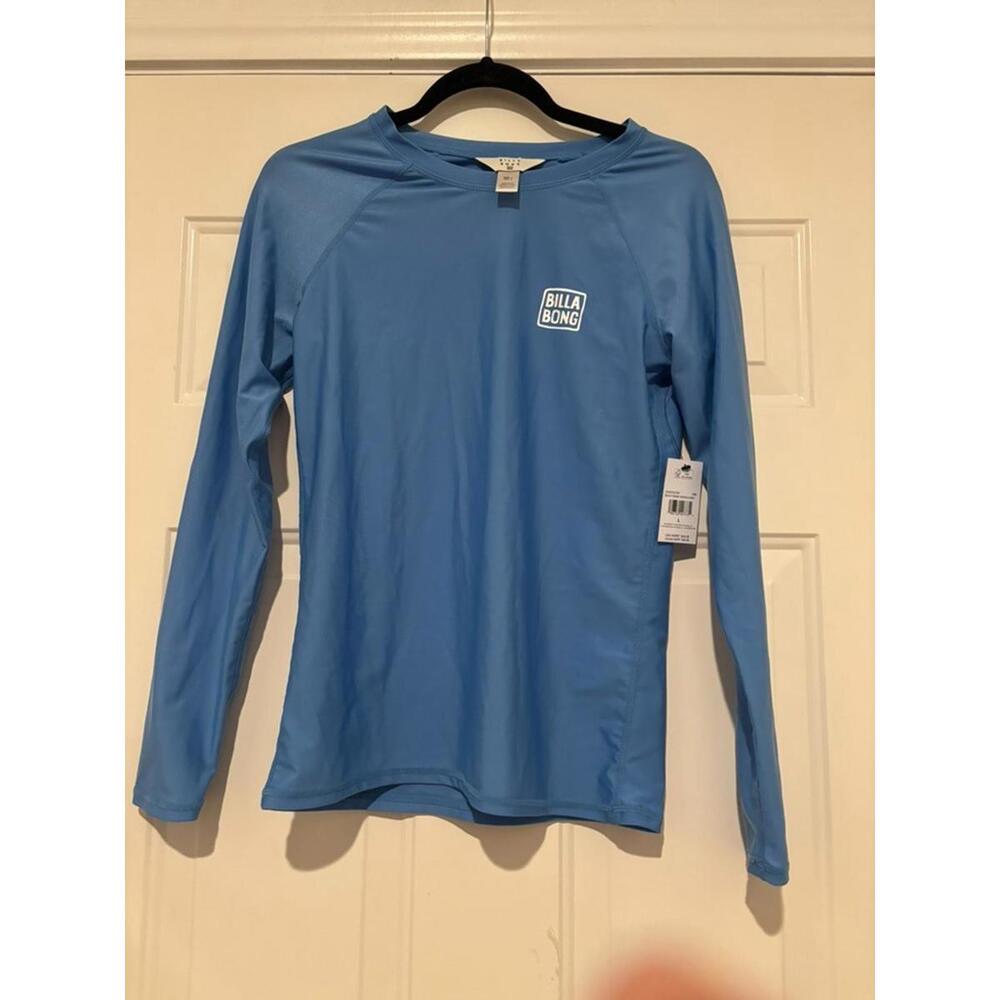 Women's sz L blue Billabong long sleeve surf shirt new with tags #745